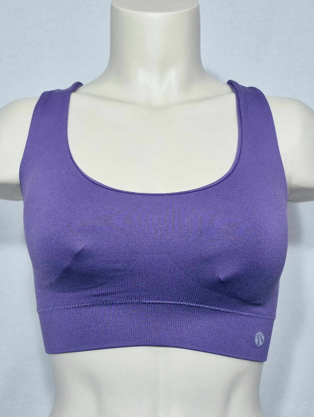 SMALL Marika Strappy Criss Cross Back Wire Free‎ Sports Bra With Pads Purple